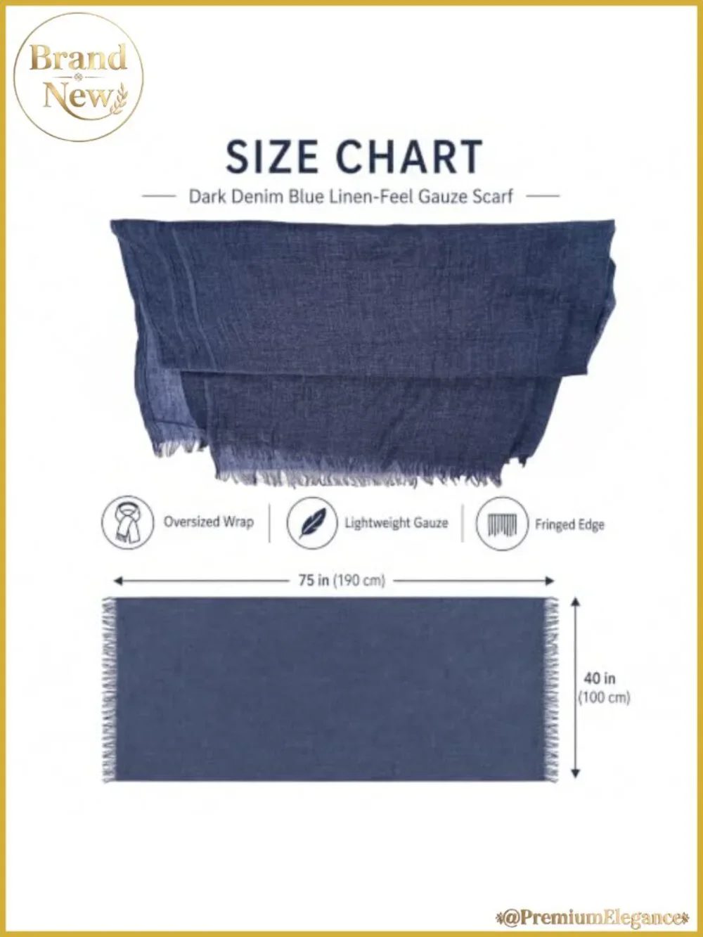Oversized Gauze Scarf Fringed Shawl Wrap Lightweight Beach Coverup